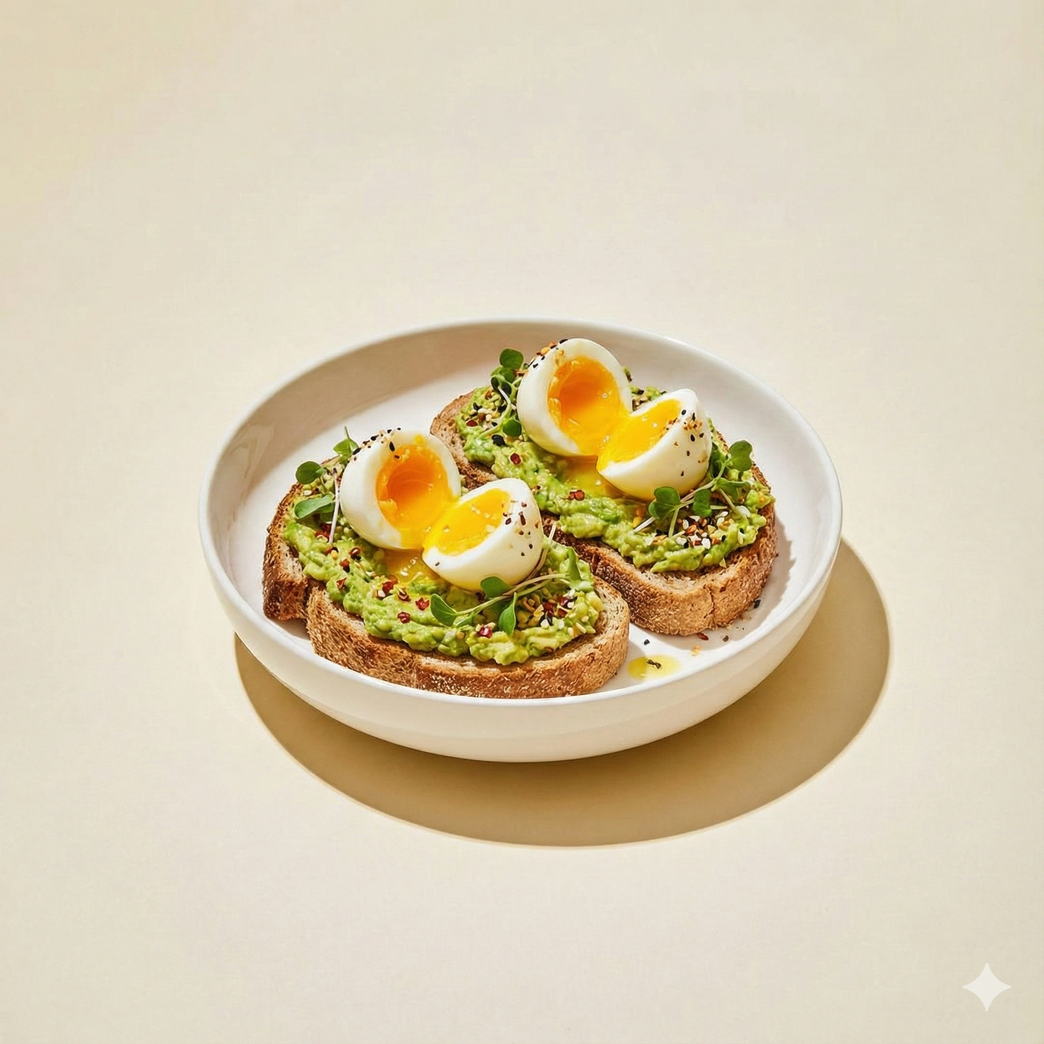 Avocado egg toast (whole wheat)